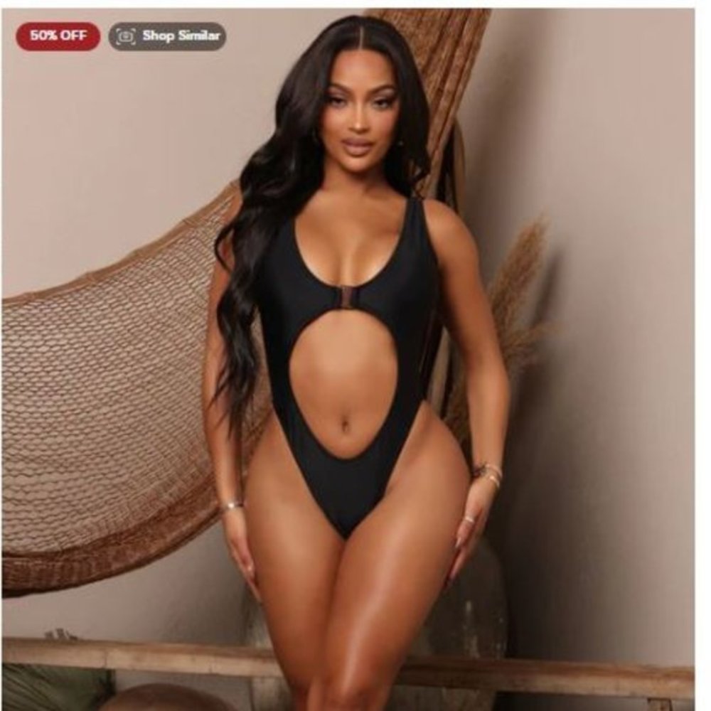 Fashion Nova Breakfast By The Beach Swimsuit - Black - M